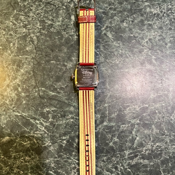 Disney Mickey Mouse Watch with Red Leather Band - Picture 2 of 4
